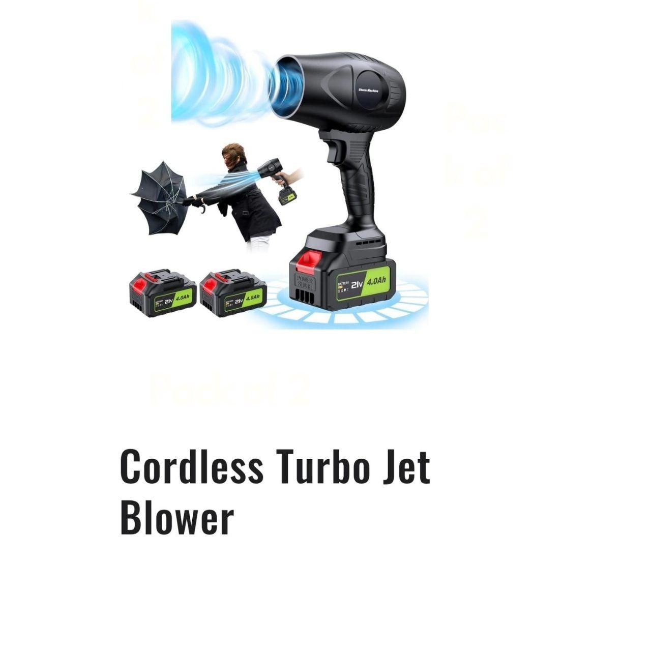 Cordless Turbo Jet Blower – Powerful Handheld Electric Air Blower
