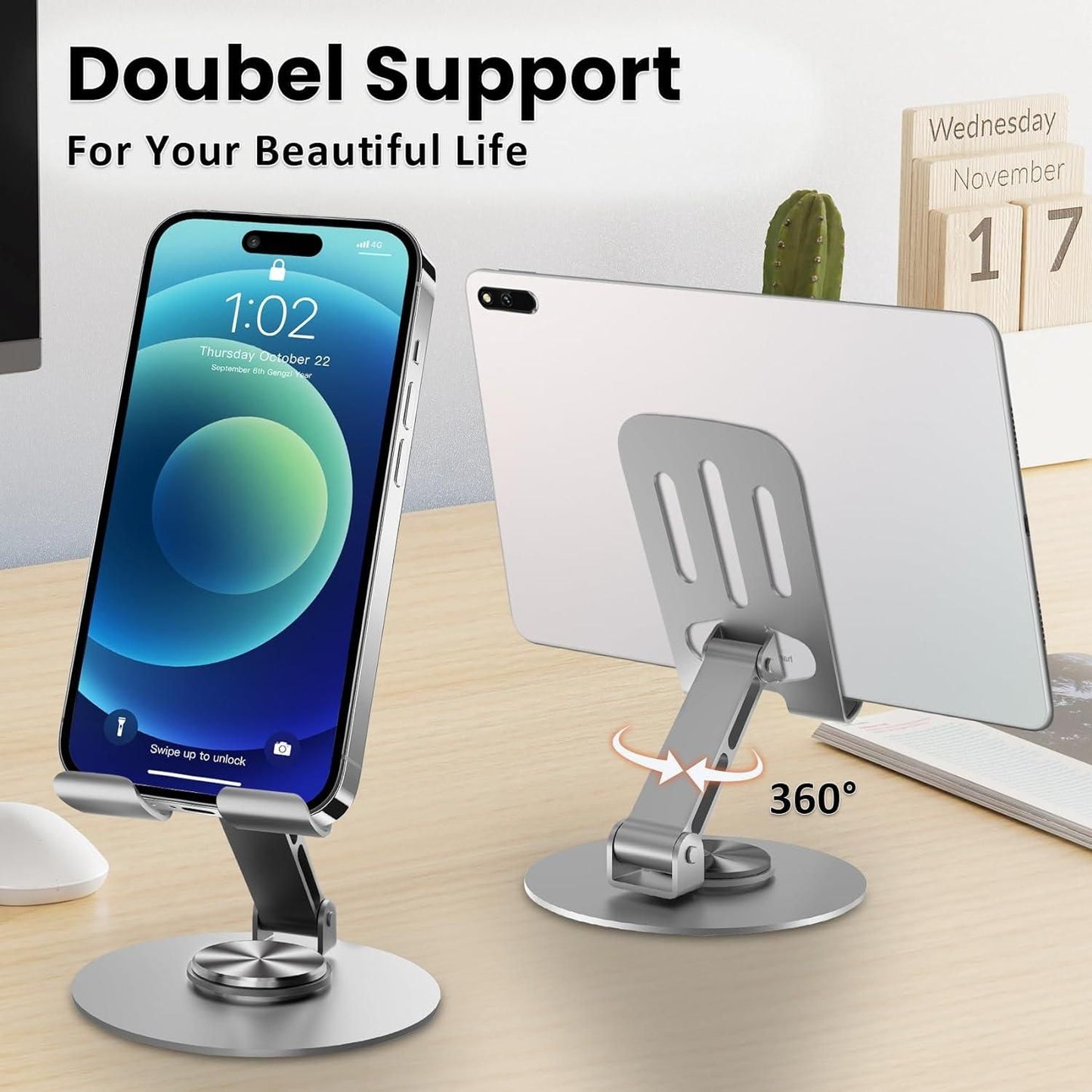 Aluminium 360 DegreeRotatable Phone/Tablet Stand
